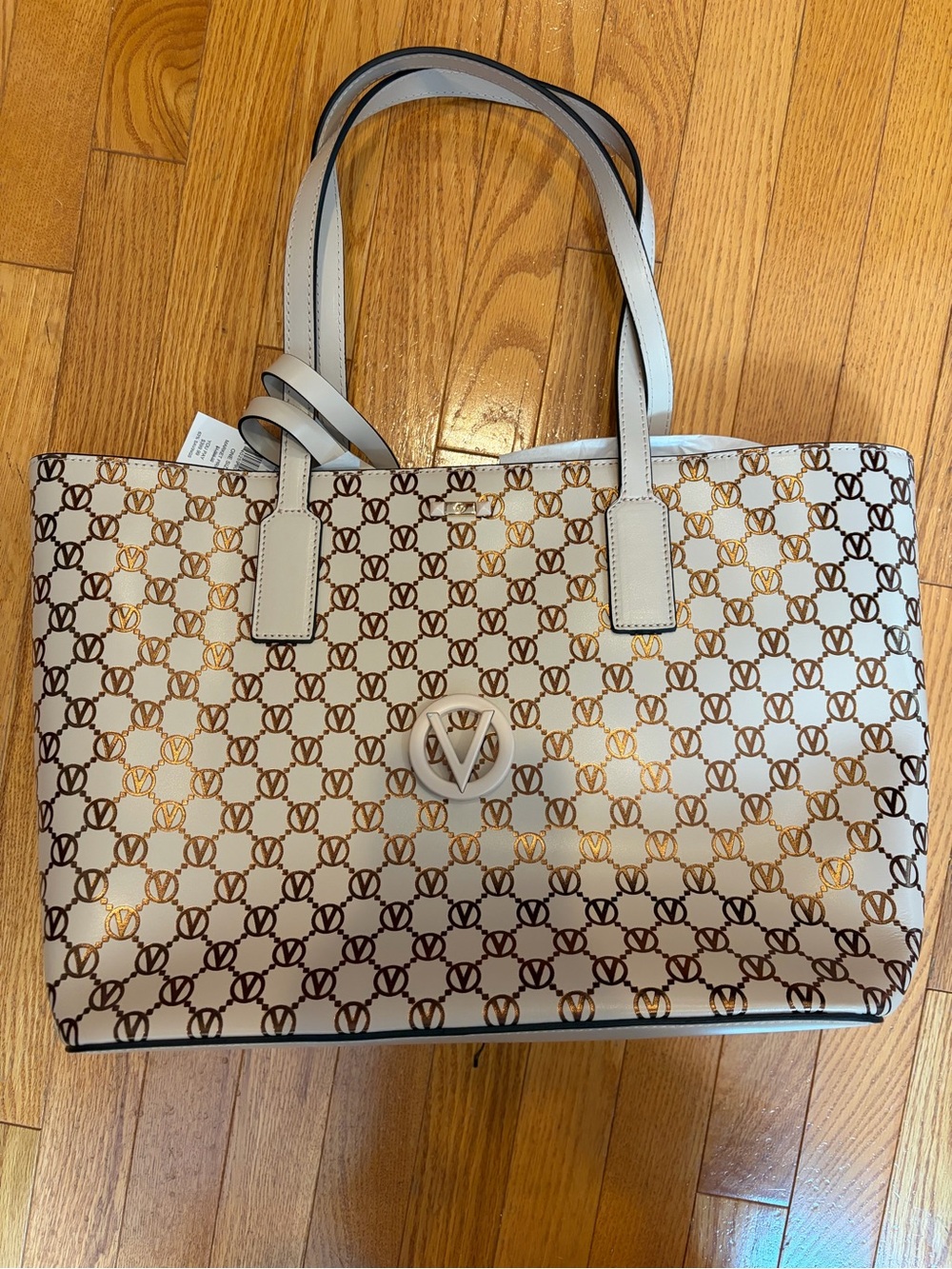 NWT Valentino Nude Tote Bag with Gold Logos